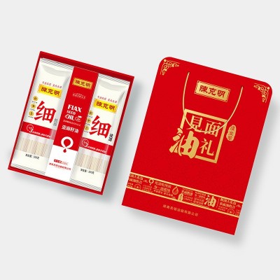 陈克明见面油礼礼盒亚麻籽油食用油套装会销锁客礼品厂家批发 2盒图3