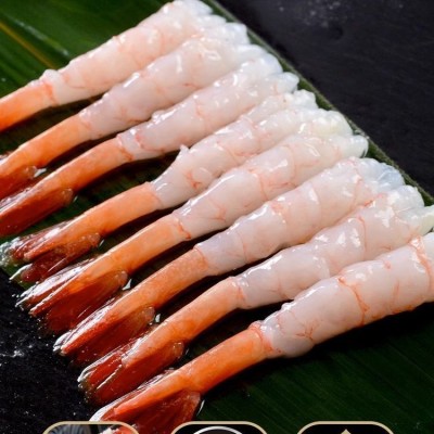 冰鲜北极虾甜虾刺身深海新鲜熟冻船冻去头去壳寿司甜虾即食30尾虾3盒图2
