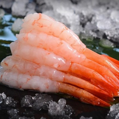 冰鲜北极虾甜虾刺身深海新鲜熟冻船冻去头去壳寿司甜虾即食30尾虾3盒图3
