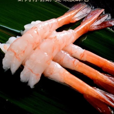 冰鲜北极虾甜虾刺身深海新鲜熟冻船冻去头去壳寿司甜虾即食30尾虾3盒图4