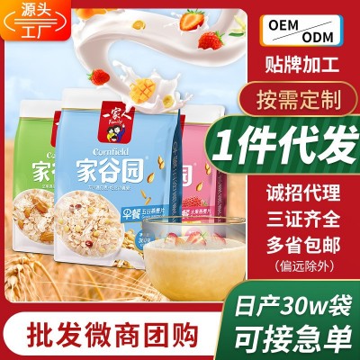 免煮五谷燕麦烘焙坚果水果营养早餐软糯即食冲饮代餐饱腹奶香麦片