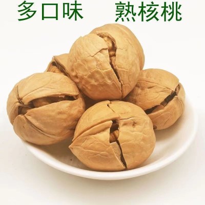 代发手剥烤熟核桃500g 网红坚果炒货零食奶香熟核桃草本味烤核桃图2