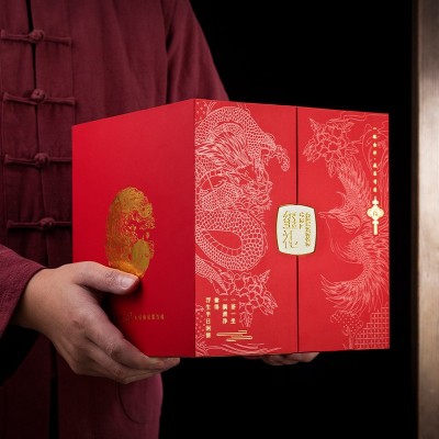 厂家直供 武夷岩茶大红袍茶叶金骏眉礼盒装送精美羊脂玉龙凤杯图1