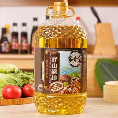 5L核桃油食用植物调和油添加物理压榨山核桃油厂家直销大桶5升