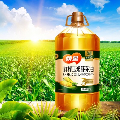萌星鲜榨玉米胚芽油5升家用压榨食用油5L玉米油批发图3