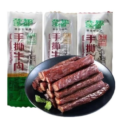 蒙都风干牛肉干独立小包装内蒙古特产清真零食原味手撕牛肉条500g图5