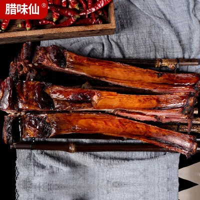 重庆特产腊排骨腊肉排骨 烟熏腊排骨厂家源头腊肉直供餐馆腊排骨图2
