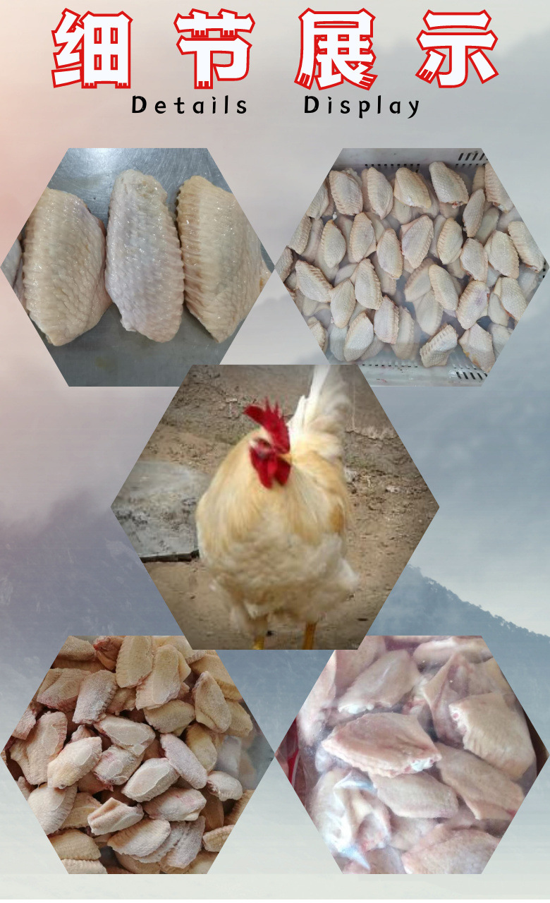 肉鸡翅中细节展示