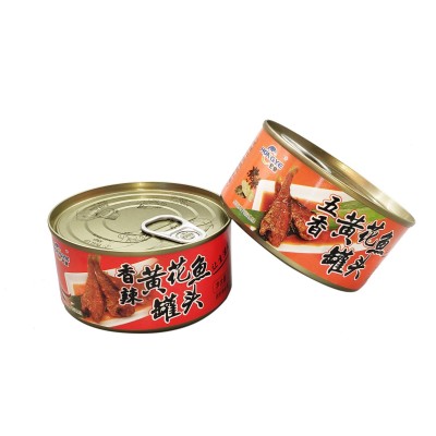 宏业香辣五香黄花鱼罐头150g1批发工厂即食威海厂家组合整箱纯肉图5