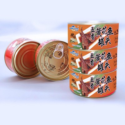 宏业香辣五香黄花鱼罐头150g1批发工厂即食威海厂家组合整箱纯肉图3