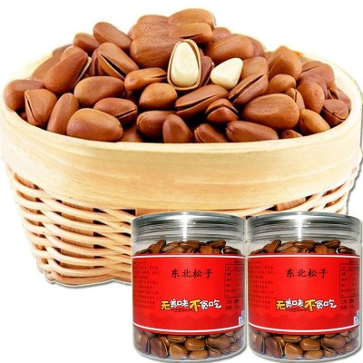 大颗粒东北松子原味手剥开口松子净含量150g250g500g罐装坚果批发图1