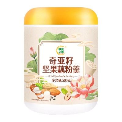 奇亚籽坚果藕粉早餐代餐免煮即食冲饮 500g罐装粗粮之翼食品图5