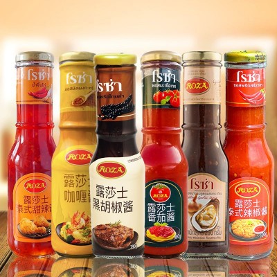 泰国进口露莎士黑胡椒酱料番茄甜辣辣椒咖喱酱 即食调味品批发