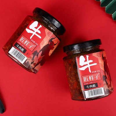 匠样子微辣牛肉酱拌饭酱餐饮调味辣椒酱拌面下饭菜微辣牛肉酱批发图4
