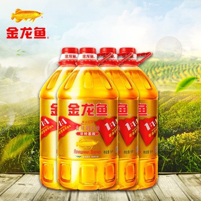 厂家批发金龙鱼非转基因黄金比例调和油5L*4桶图1