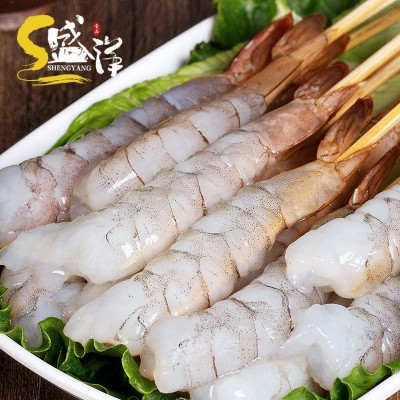 去壳虾串 火锅烧烤半成品串串开背白虾 冷冻海鲜南美青白虾 175串图2