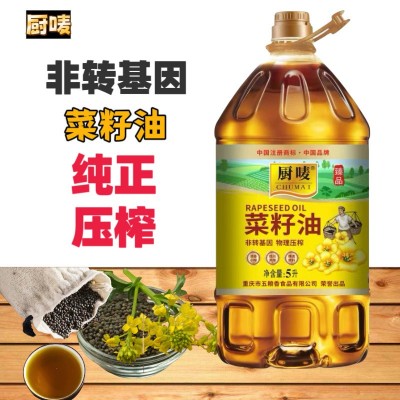【厂家批发】厨唛特香菜籽油桶5升家用商用餐饮烧烤厨房整箱食用油图3