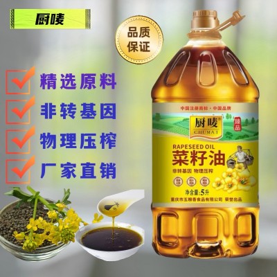 【厂家批发】厨唛特香菜籽油桶5升家用商用餐饮烧烤厨房整箱食用油图2