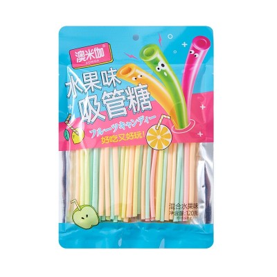 澳米伽108g果味吸管糖 童年零食儿童糖果果味粉糖果趣味糖果批发图1