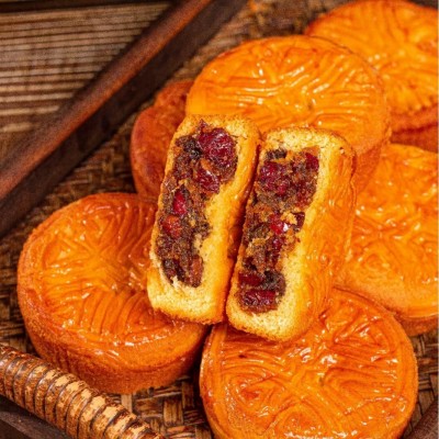 新疆包邮盼大月饼奶皮子月饼鲜乳烧蛋皮枣肉核桃馅五仁 馅批发图2