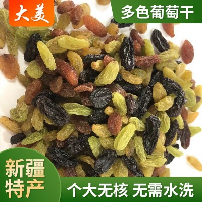 批发新疆特产多彩葡萄干 黑加仑红绿混合多彩葡萄干厂家货源