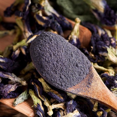 蝶豆花粉蝶豆花茶蓝蝴蝶粉调色代打粉1000目细微花粉批发蝶豆花粉图3
