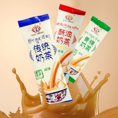青海特产奶茶咸味甜央尊奶茶粉冲饮传统酥油青稞抹茶速溶袋装盒装图1