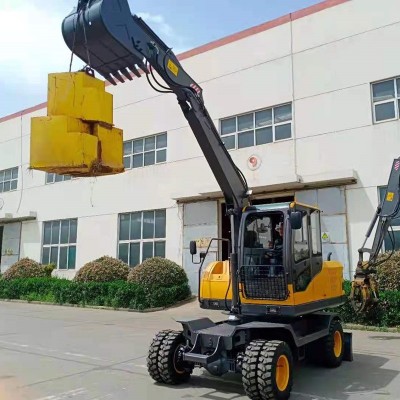 工厂全新80轮式挖掘机 工程轮式抓木机加长臂 80轮挖抓木机价格