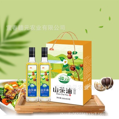 赣元清香500mL*2礼盒装有机低温生榨山茶油团购茶油礼品招代理可图4