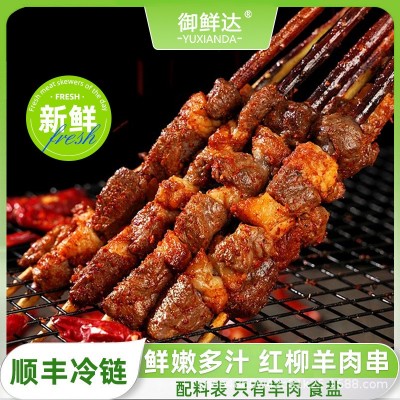 内蒙古红柳枝羔羊羊肉串纯羊肉户外烧烤半成品商用批发40g图2