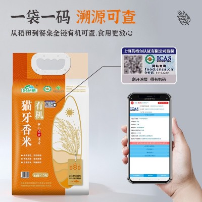 【有机猫牙香米】米乡情有机大米5斤猫牙米长粒香米24年新米长粒图4