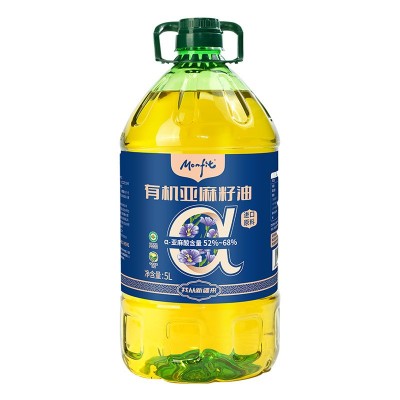 MONFIT 亚麻籽油有机食用级直接喝 凉拌炒菜儿童家用食用油5升桶