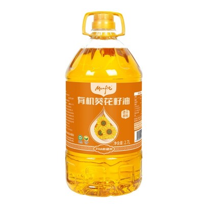 MONFIT 有机葵花籽油一级压榨 富含维生素E食用油家用5斤/10斤装