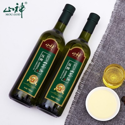 厂家批发750ML两瓶装物理压榨山茶油礼盒装1箱6盒野生山茶籽油图2