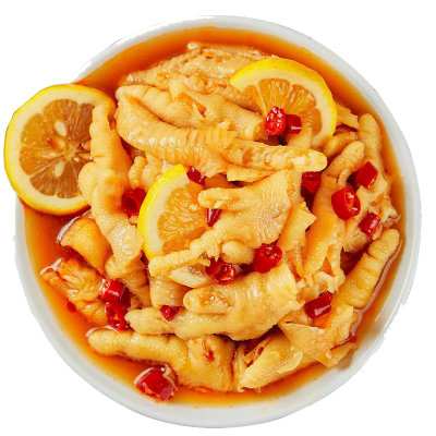 网红柠檬凤爪泡椒鸡爪商用大包装5斤装开袋即食江湖赶集鸡爪批发图5