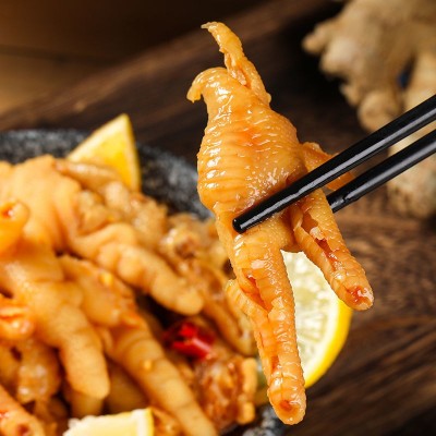 网红柠檬凤爪泡椒鸡爪商用大包装5斤装开袋即食江湖赶集鸡爪批发图4